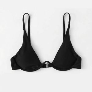 NWT black underwire bikini swim top